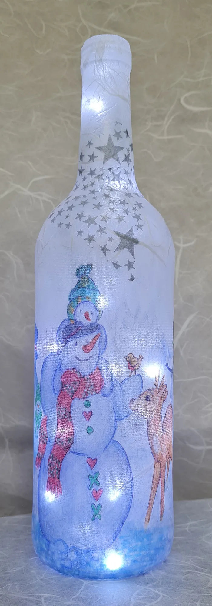 A Christmas Cute Snowman Family Gathering - Hand Made Lamp