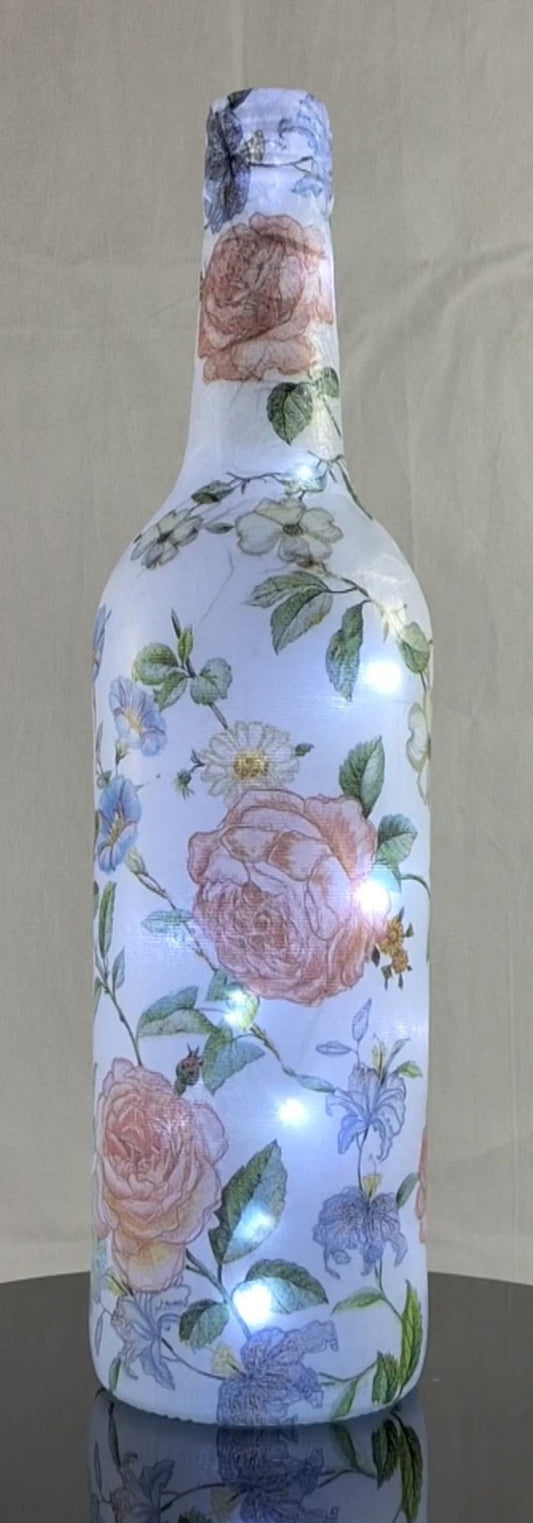 Pink Cottage Roses - Hand Made Lamp