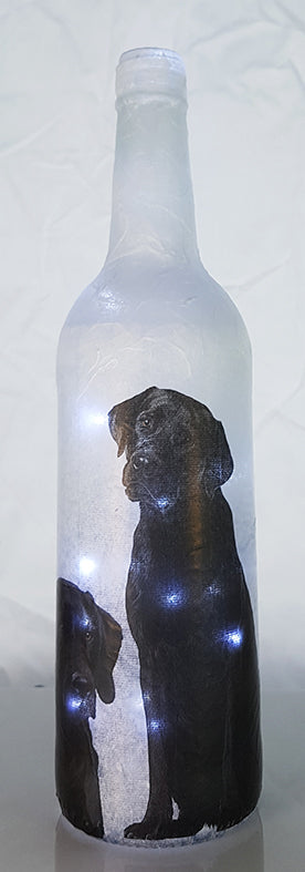 Labrador Led Dog Themed Electric LED Bottle Lamps. Hand Made Ambient lighting ...