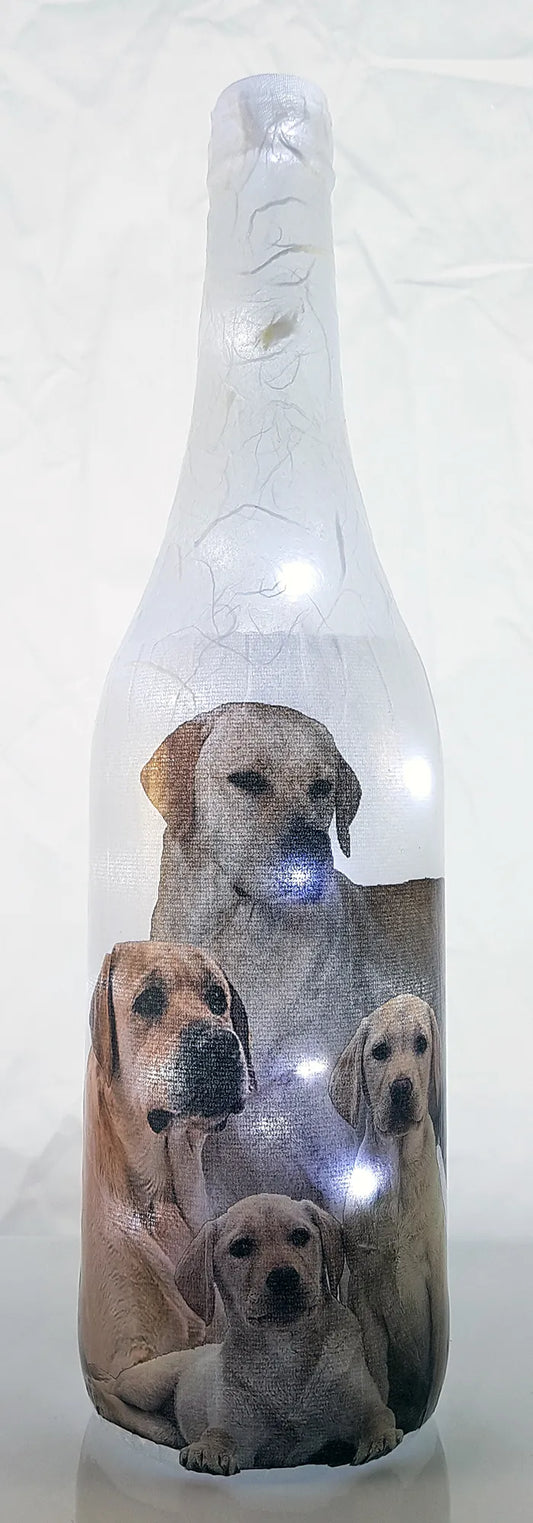 Labrador Led Dog Themed Electric LED Bottle Lamps. Hand Made Ambient lighting ...